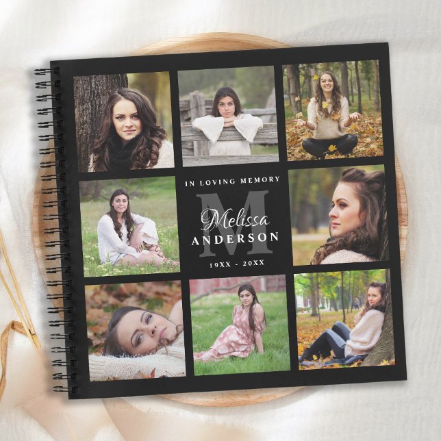 Memorial 8 Photo Personalised Funeral Guest Book (Creator Uploaded)