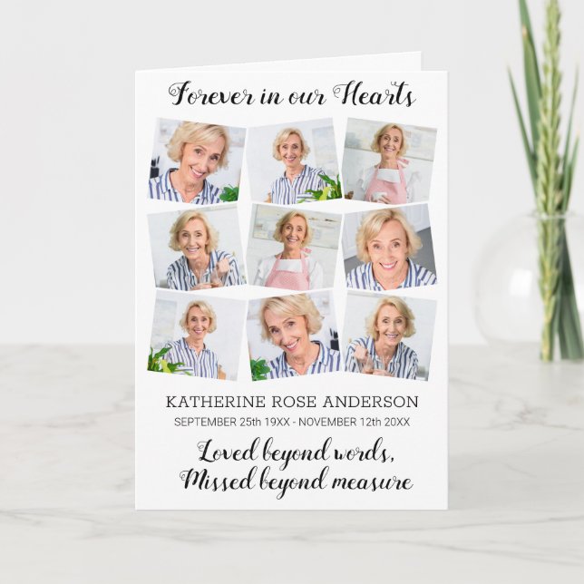 Memorial 9 Photo Modern Order Of Service Funeral Programme (Front)