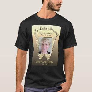 Memorial   Add Photo Angel Wings in Gold T-Shirt
