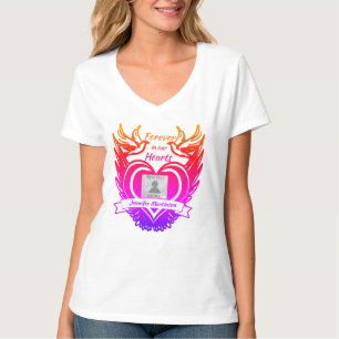 Memorial Add Photo with Angel Wings, Heart Doves T-Shirt