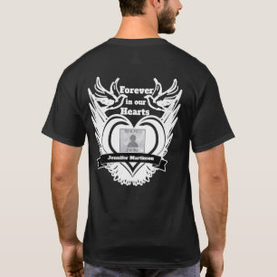 Memorial   Add Photo with Angel Wings, Heart Doves T-Shirt