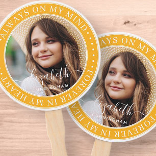 Memorial Always On My Mind Elegant Photo Hand Fan