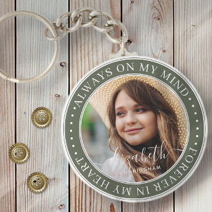Memorial Always On My Mind Elegant Photo Key Ring
