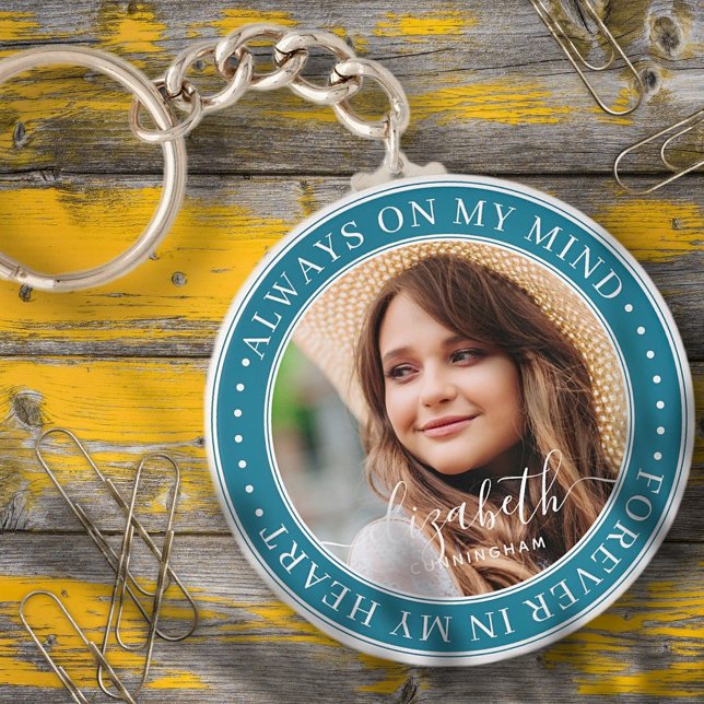 Memorial Always On My Mind Elegant Photo Key Ring (Creator Uploaded)