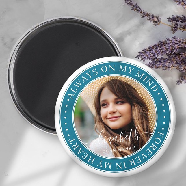 Memorial Always On My Mind Elegant Photo Magnet (Creator Uploaded)