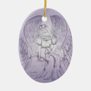 Memorial Angel Ceramic Tree Decoration