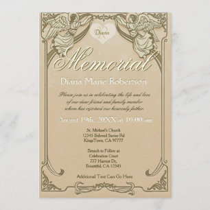 Memorial   Angel Monogram Invitation