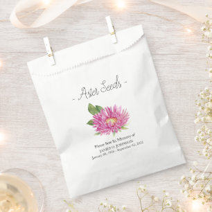 Memorial Aster Seed Funeral  Favour Bags