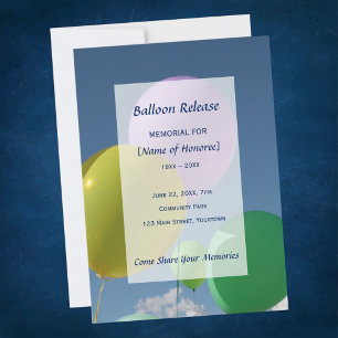 Memorial Balloon Release Invitation