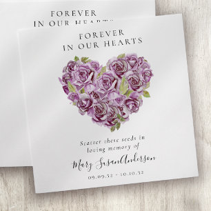 Memorial Bird Seed Packet   Hydrangea Heart Envelope