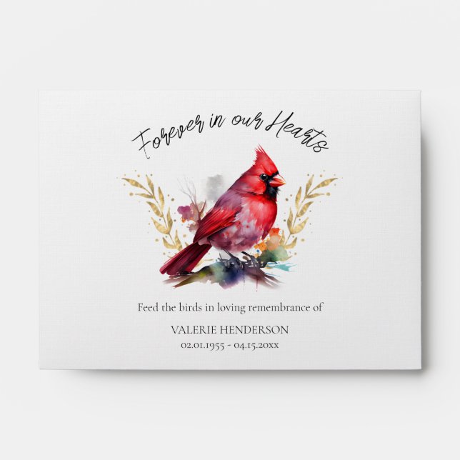 Memorial Bird Seeds Funeral Keepsake Cardinal Enve Envelope (Front)