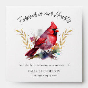 Memorial Bird Seeds Funeral Keepsake Cardinal Envelope