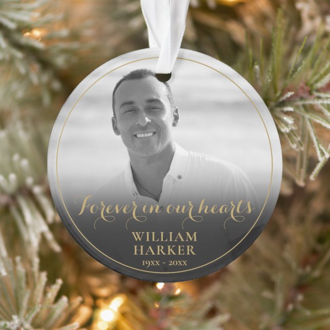 Memorial Black and White Photo Remembrance Ornament (Tree)