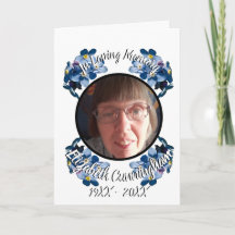 Memorial Blue Forget Me Not Floral Photo Program 