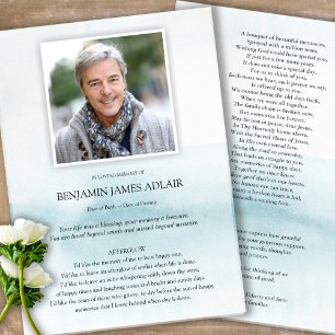 Memorial Blue Sympathy Funeral Thank You Card