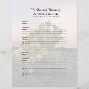 Memorial Book Filler Sign-In Page Joshua Tree