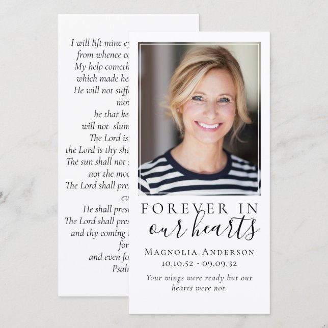 Memorial Bookmark | Forever in Our Hearts Photo (Front/Back)