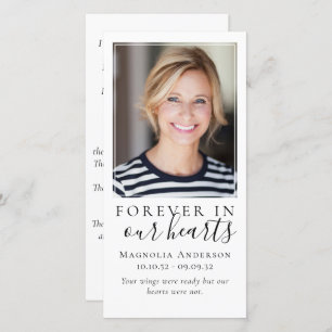Memorial Bookmark   Forever in Our Hearts Photo