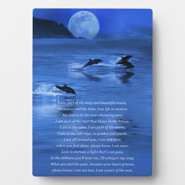 Memorial Burial at Sea or Sea Lover Spiritual Poem Plaque (Front)