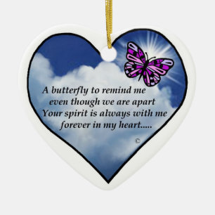 Memorial Butterfly Poem Ceramic Tree Decoration