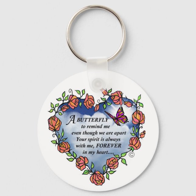 Memorial Butterfly Poem Key Ring (Front)