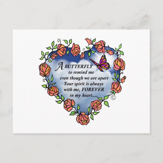 Memorial Butterfly Poem Postcard (Front)