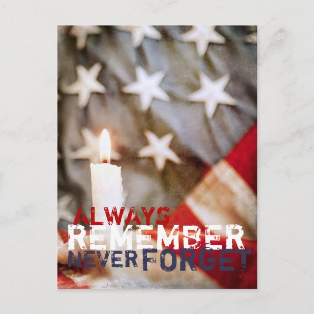 Memorial Candle with Flag Postcard (Front)