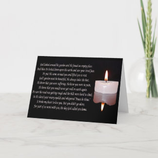 Memorial candle with verse card