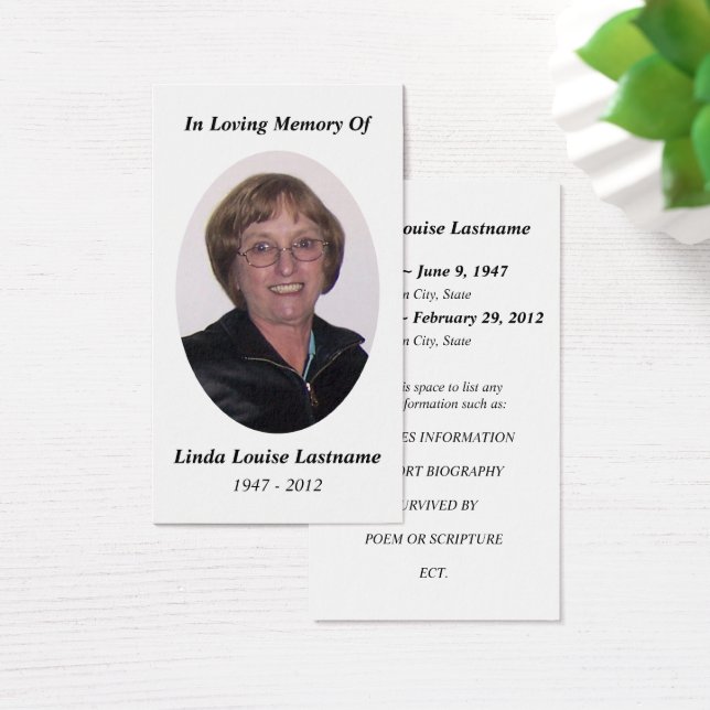 memorial card (Desk)