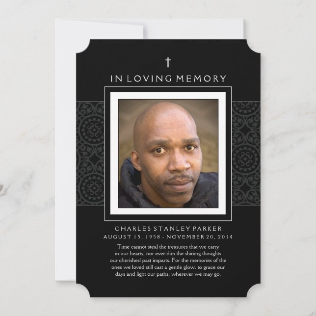 Memorial Card - Cross - Thank You Sympathy Back (Front)