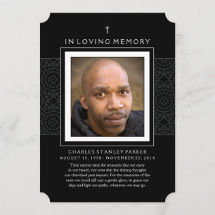 Memorial Card - Cross - Thank You Sympathy Back