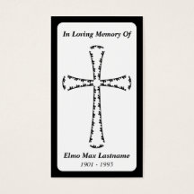 memorial card . elegant cross