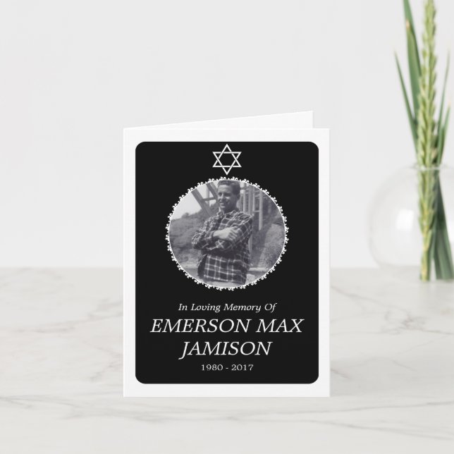 memorial card : elegant star of david (Front)