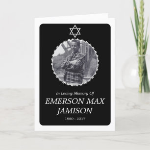 memorial card : elegant star of david