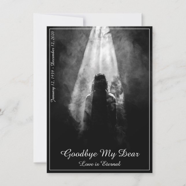Memorial Card Into the light - goodbye my dear (Front)