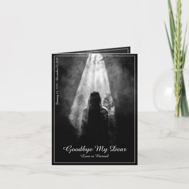 Memorial Card Into the light - goodbye my dear (Front)