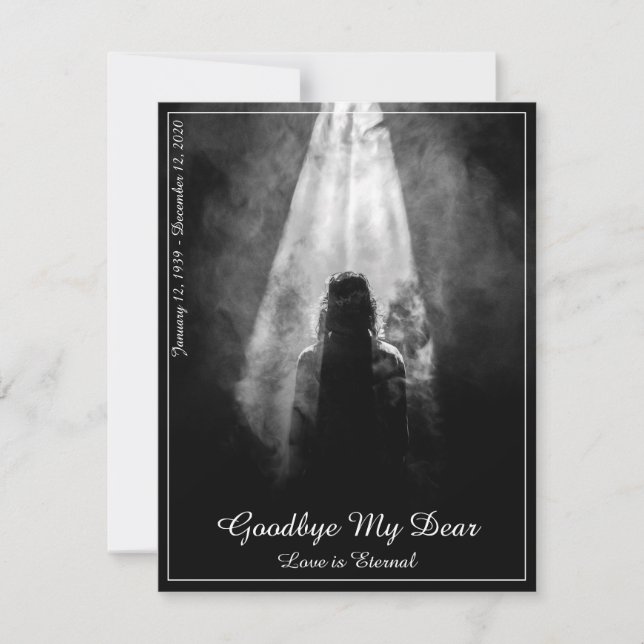Memorial Card Into the light - goodbye my dear (Front)