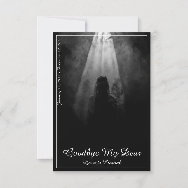 Memorial Card Into the light - goodbye my dear (Front)