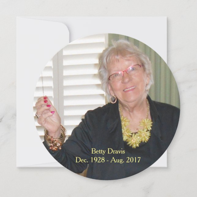 Memorial Card, Passed away notice, Funeral, Death Invitation (Front)