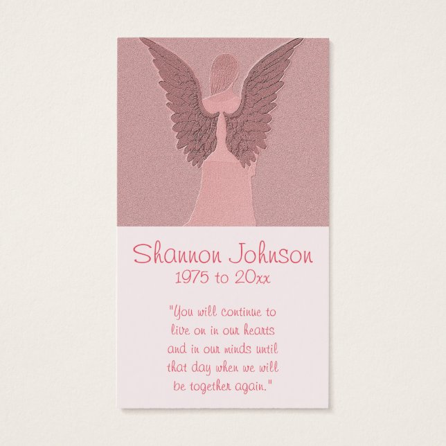 Memorial Card | Pink Angel (Back)