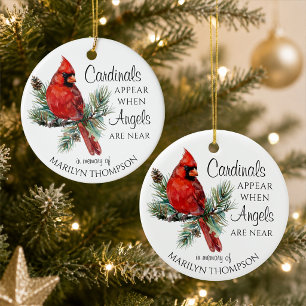 Memorial Cardinals Appear When Angels Are Near Ceramic Tree Decoration