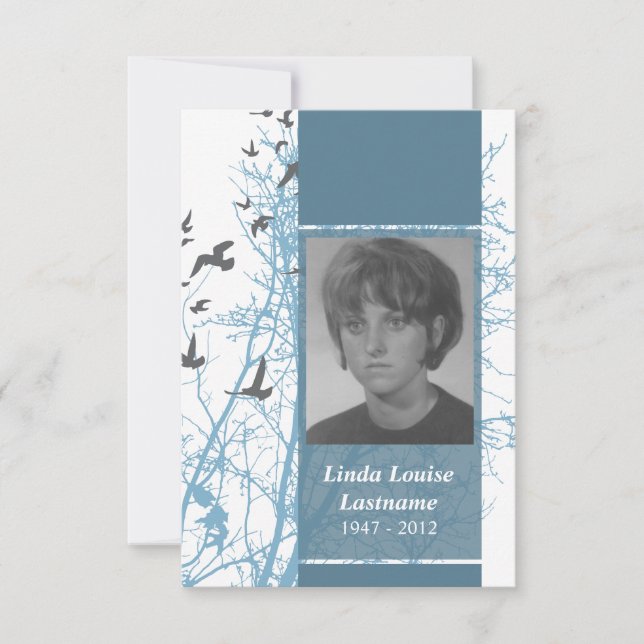 memorial cards : silhouscreen birds (Front)