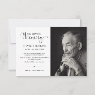 Memorial Cards With Custom Photo Invitation