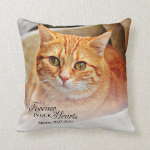 Memorial Cat Photo Forever In Our Hearts  Cushion