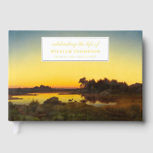 Memorial Celebrating Life Of Funeral Sunset Nature Guest Book