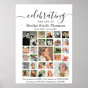 Memorial Celebrating Life Quote 27 Photo Collage Poster