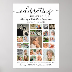 Memorial Celebrating Life Quote 27 Photo Collage Poster