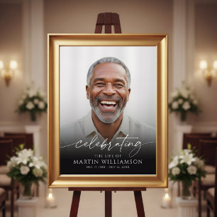 Memorial Celebrating the Life of Photo Script Poster
