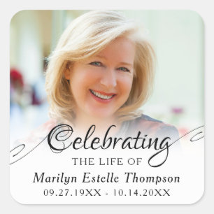 Memorial CELEBRATING THE LIFE OF Photo Square Sticker