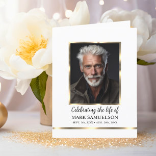 Memorial Celebration of Life Cross Gold Program Thank You Card